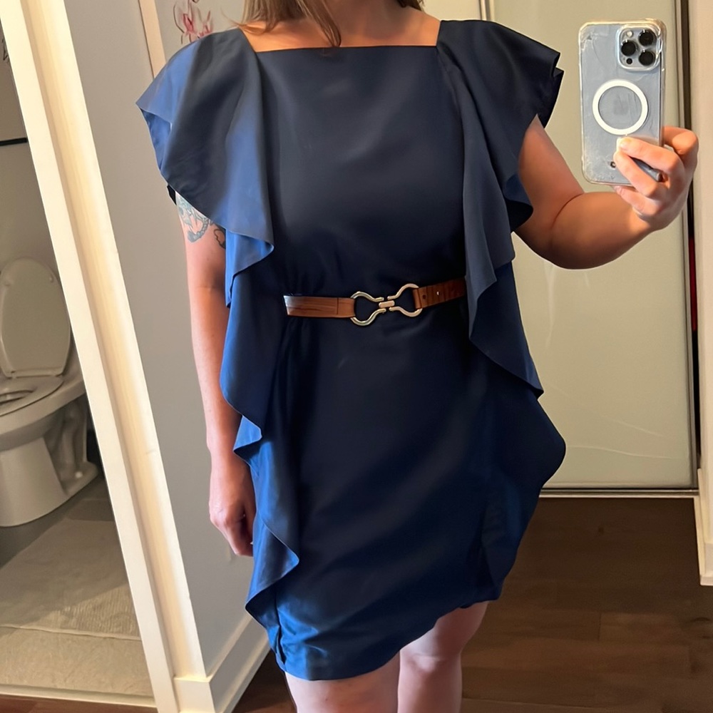 Robert Rodriguez Royal Blue Silk Cocktail Dress